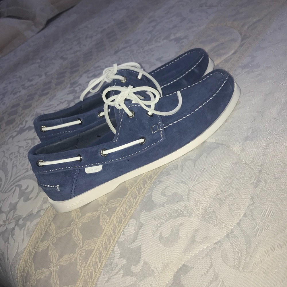 Blue slip on shoes